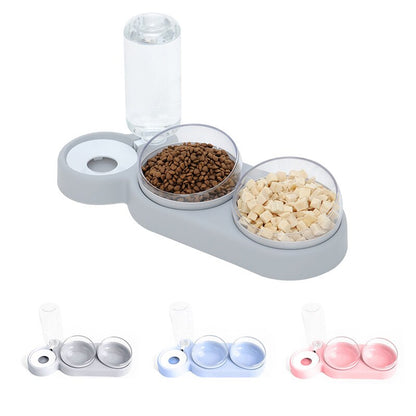 Set 2 en 1 Gamelles et Distributeur d’Eau – Double Bol pour Chiens et Chats